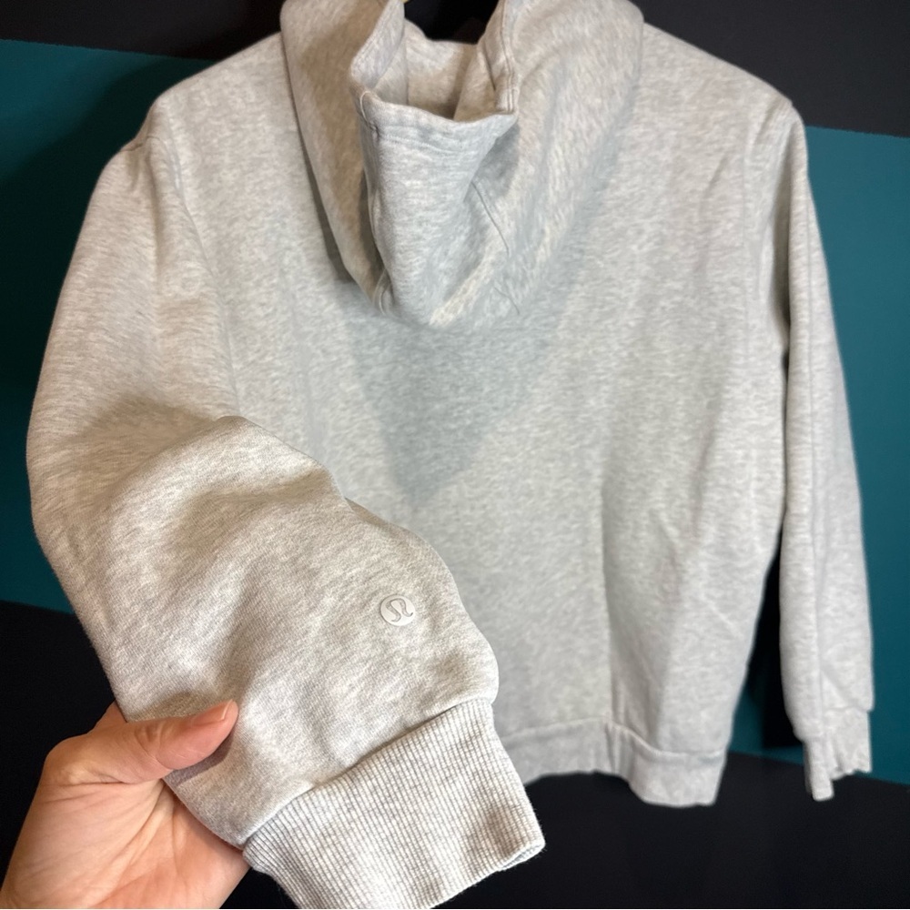 lululemon athletica Light Gray Relaxed Pullover Hoodie size XS Minimalist Comfy - Picture 5 of 10